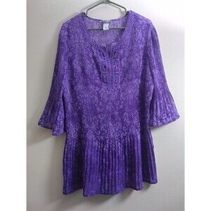 Maggie Barnes for Catherine's Purple Blouse Size 0X (14-16)